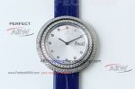 OB Factory Replica Piaget Possession Diamond Bezel Blue Leather Strap Swiss Quartz Ladies Watches